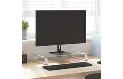 Monitor Stand White 23&period;6"x13&period;8"x3&period;1" Tempered Glass and Metal