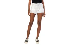 Kut From The Kloth Jane High Rise Fray Short In Optic White