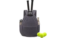 Sucipi Tennis Bags for Women&comma; Quilted Tennis Racket Bag Backpack for Tennis Racquet&comma; Pickleball Paddles&comma; Badminton&comma;Gray