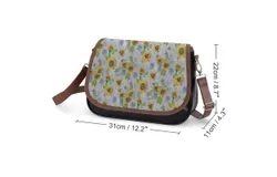 Watercolor Sunflower Background Sunflower Vintage Crossbody Bag for Women Medium Leather Hobo Bags Shoulder Bag Classic City Leather Satchels