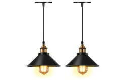 DAQI Lámpara Colgante con Estilo Industrial&comma; Lampara de Techo Decorativa&comma; Candelabro Colgante Vintage&comma; Colgante Retro Iluminación de Cocina para el Hogar&comma; Restaurante Bar Cafe&comma; Sin Bombilla&comma; 2 Piezas