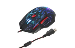 HXSJ Running Crackle Colorful Glowing Gaming Mouse Wired Flamingo Mouse