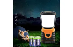Emergency multifunctional super bright tent rechargeable camping light strong led outdoor camp lighting camping light-3D dry battery 1000 lumens Orange &lpar;without battery&rpar;