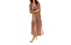 Able Leia Long Sleeve Maxi Dress In Driftwood