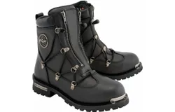 Milwaukee Leather Men&apos;s Leather 6-Inch Plain Toe Dual Zipper In Black