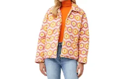 Show Me Your Mumu Powder Puffed Jacket In Honeycomb Daisy