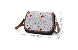Blood Medical Equipment Pattern Vintage Crossbody Bag for Women Medium Leather Hobo Bags Shoulder Bag Classic City Leather Satchels