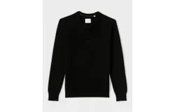 Billy Reid Men&apos;s Textured Sweater Henley In Black