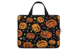 Halloween Pumpkin Laptop Bag Women Man 10 12 13 15 17 Inch Office Notebook Travel Computer Handbag Waterproof Bag Notebook Cover
