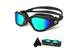 WIN&period;MAX Polarized Swimming Goggles Swim Pool Goggles Anti Fog Anti UV No Leakage Clear Vision for Men Women Adults Teenagers，All black gold