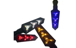 Motorcycle Electric Vehicle LED Fishbone Lights Running Turn Signal Lights Set of 4
