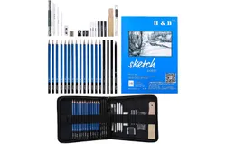 Lápices de Dibujo Kit&comma; Sketch Kit 35 piezas de lápices de grafito para dibujo y manualidades&comma; kit de pintura para dibujo&comma; juego de bocetos incluye borradores&comma; kit completo de artista