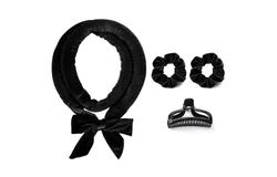Heatless Hair Curler&comma; Super Soft Ribbon Wrap for Long Hair - Black