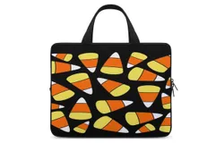 Candy Corn Pattern Halloween Laptop Bag Women Man 10 12 13 15 17 Inch Office Notebook Travel Computer Handbag Waterproof Bag Notebook Cover