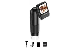 Megapixel Portable Handheld Digital Microscope 12-24X Magnification Indoor Outdoor Microscope Photo Video Taking Microscope 6 LED Lights Adjustable 75° Angle Adustable Screen Microscope for Kids