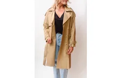 Suncoo Edda Trench Coat In Tan