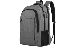 MATEIN Travel Laptop Backpack&comma; Business Anti Theft Slim Sturdy Laptops Backpack with USB Charging Port&comma;  Fits 15&period;6 Inch Notebook&comma; Grey
