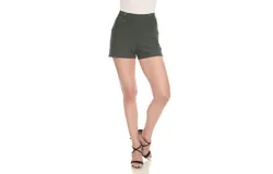 Pantal&oacute;n Cortos de Mujer Ajustados de Bot&oacute;n Frontal