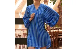 Printfresh On The Scene Tunic Dress In Vintage Stripe