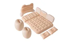 Car Travel Bed Air Mattress Sleeping Mat Inflatable Back Seat Bed Outdoor Cushion Camping Sofa Bed Accessories 130 x 80 cm Air Mattresses Car