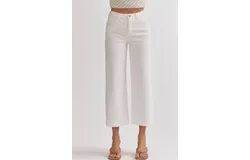 Entro High Waisted Wide Leg Jeans In White