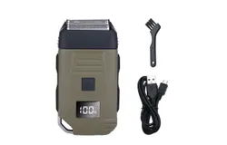 Men&apos;s razor&comma; new USB rechargeable razor&comma; compound double head LCD digital display beard razor