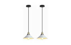 DAQI Lámpara Colgante con Estilo Industrial&comma; Lampara de Techo Decorativa&comma; Candelabro Colgante Vintage&comma; Colgante Retro Iluminación de Cocina para el Hogar&comma; Restaurante Bar Cafe&comma; Sin Bombilla&comma; 2 Piezas