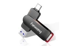 Fanxiang 128GB Flash Drive&comma; Up to 560MB&sol;s External SSD&comma; Type C and 3&period;2 USB-A&comma; Gen 2 Thumb Drive&comma; Memory Stick for iPhone15&sol;PS4&sol;&sol;Android Phone&sol;Windows&sol;Mac