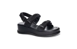 Chinese Laundry Women&apos;s Cashy Casual Sandal In Black Satin