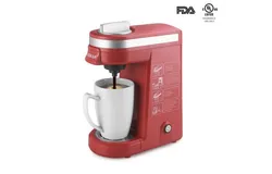 CHULUX Single Serve Coffee Maker&comma; Mini Single Cup Coffee Machine for K Pod and Ground Coffee&comma;-CM801&comma;red