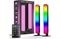 RGB Light Bar&comma; Music Sync RGB IC LED Light Bar&comma; USB Ambient Lamp&comma; Color Changing Gaming TV Backlight with Remote Control&comma; 15 Dynamic Modes for Room Gaming Decoration