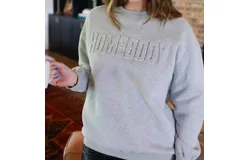Jess Lea Homebody Embossed Sweatshirt In Grey