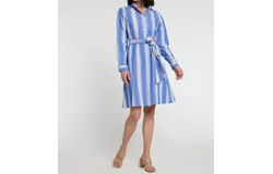 Hinson Wu Tamron Dress In Electric Blue Stripe