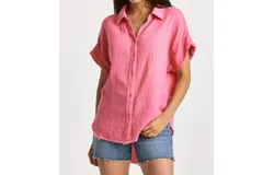 Dear John Denim Lorelei Button Front Shirt In Pink Cyclamen