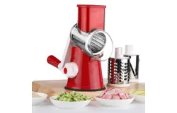 Hand-cranked multifunctional vegetable cutter for chopping&comma; slicing and grating kitchen gadgets vegetable cutting artifact-red