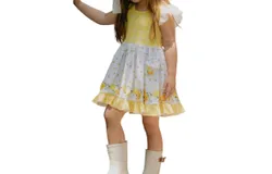 Be Girl Clothing Girl&apos;s Sleeveless Dress Haven In White&sol;yellow