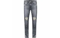Rnwy Men&apos;s Van Gogh Paint Splatter Denim Jean In Washed Black