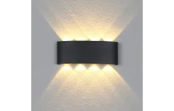 Aplique de Pared&comma; 8 LED 8W Impermeable&comma; Fácil de Instalar&comma; Lámpara de Pared Elegante&comma; con Luces Superior e Inferior Luz&comma; para Exterior Interior Jardín Garaje Baño Escaleras Pasillo