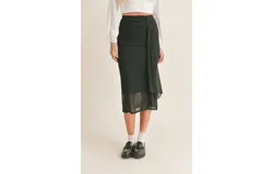 Sage The Label Lady Dynamite Ruched Midi Skirt In Olive