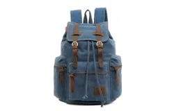 High Capacity Canvas Vintage Backpack - for School Travel 12-15" Laptop Backapcks for Men Casual Daypacks Rucksack