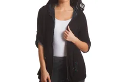 Angel Abstract Hooded Jacket In Black&sol;aqua