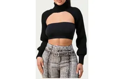 The Sang Turtleneck Arm Warmer In Black