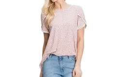 Reborn J Casual Tee Top In Rose