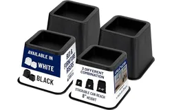 Conjunto de elevadores de muebles - 4 piezas Dise&ntilde;o antideslizante Eleva las patas de los muebles se ajusta a cama&comma; silla&comma; mesa&comma; sof&aacute;&comma; escritorio y sof&aacute;s - Negro