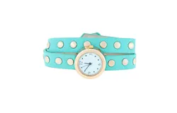 Mint Round Studded Wrap Watch