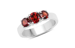 1&period;65 Ct&period; Genuine  Garnet &period;925 Sterling Silver Ring For Women
