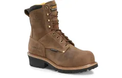 Carolina Men&apos;s Poplar 8" Comp Toe Waterproof Logger Boots In Brown
