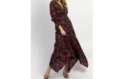 Dee Elly Twist Front Maxi Dress In Roma Rose
