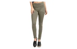 Mono B Full Length Moto Leggings In Olive