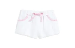 Bella Bliss Kids&apos; Terry Play Short In White&sol;pink